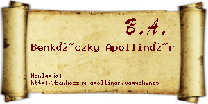Benkóczky Apollinár névjegykártya